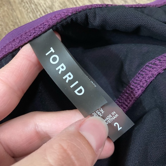 Torrid Swim Purple Bikini Wide Strap Swim Top Size 2 - Picture 2 of 7